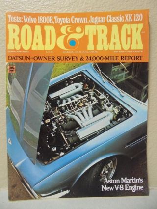 Vintage Road And Track,  February 1970,  Aston Martin Dbs,  Jaguar Xk120,  Volvo1800e