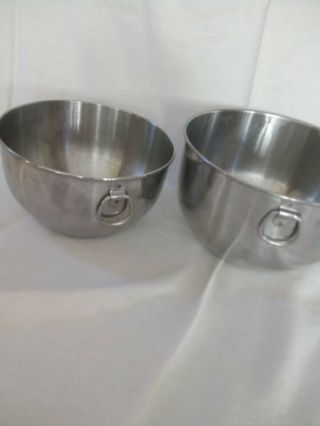 Vintage Farberware Stainless Steel Mixing Bowls Set Of 2 Bowls Double Rings