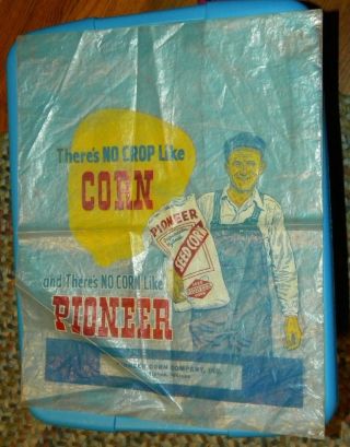 Vintage Pioneer Seed Corn Sack Bag Farm Clear Plastic With Art