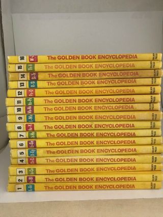 Vtg.  The Golden Book Encyclopedia Complete Set Volumes 1 - 16 1970 Ed.  Hc