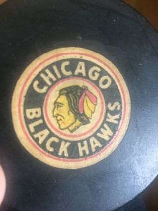 Chicago Black Hawks Vintage Art Ross Hockey Puck.