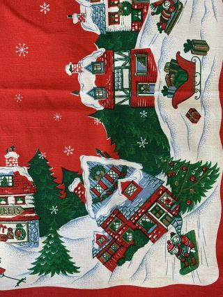 Vintage Sunweave Linens Made In Brazil Christmas Tablecloth 112” X 60”