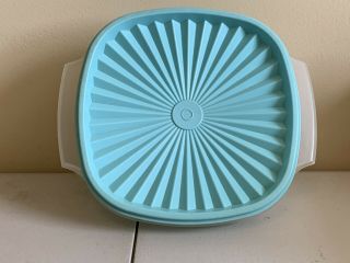 Vintage Tupperware Servalier Bowl 838 - 10 With Blue 839 - 18 Lid