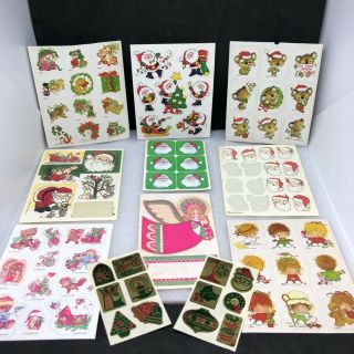 Vintage Hallmark And Other Stickers Seals - 11 Sheets 1970s 1980 - Christmas
