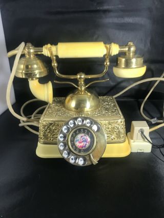 Vintage Rotary Telephone French Provincial Gold Rotary Phone Not