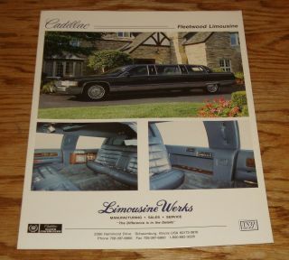 1993 Cadillac Fleetwood Limousine Werks Sales Sheet Brochure