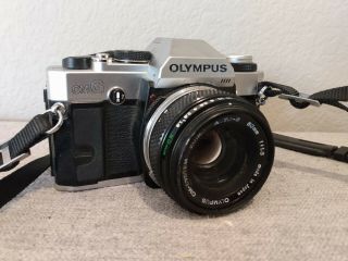 Vintage Olympus Omg 35mm Slr Film Camera With Olympus Zuiko 50mm F/1.  8