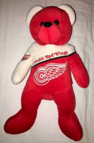 Vintage Team Beans Authentic Detroit Red Wings Bear Nhl