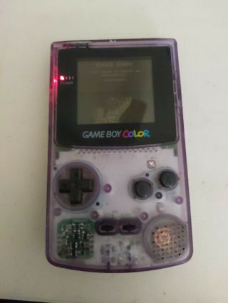 Vintage Nintendo Game Boy Color Atomic Purple Clear Gb
