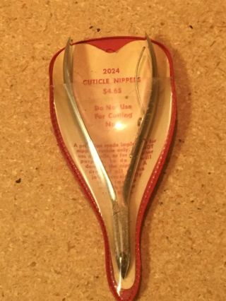 Vtg Cuticle Nipper 2024 Millers Forge 712 - Usa In Red Plastic Keeper