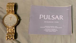 Vintage 1989 Pulsar 18k Gold Men 