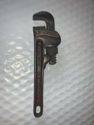 Vintage Rigid 6 Inch Pipe Wrench The Ridge Tool Co.  Elyria Ohio.  Usa