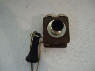 Vintage Wall Mount Intercom Phone By S.  H.  Couch Co.  Wooden Early 1900s.