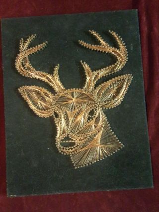 Vintage 1979 Mcculla Crafts Deer Stag Head Copper Wire Art