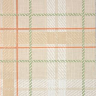 1940s Vintage Wallpaper Plaid Wallpaper With Tan Beige Green Orange And White