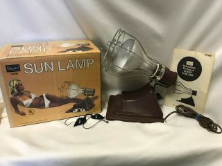 Vintage Sears Sun Lamp 275 Watt Bulb Eye Shields Instructions
