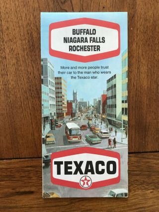 1970 Texaco Oil Company Road Map Of Buffalo,  Niagara Falls,  Rochester - York