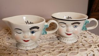 Vintage Bailey’s Irish Coffee Mrs Yum Winking Eye Face Coffee Cup/creamer