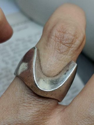 Modernist Midcentury Modern Mcm Abstract Sterling Silver Vintage Mexico Ring