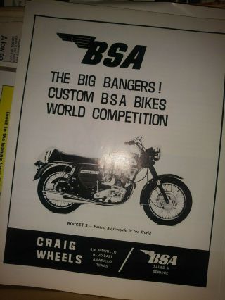 Bsa Ad Rocket 3 Motorcycle