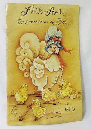 Folk Art Expressions Of Joy Vol 5 Painting Art Drawing Book Vtg 1976 Josonja