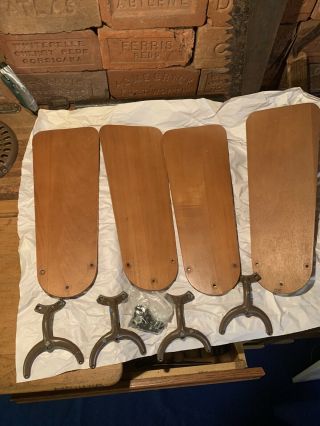 Vintage Hunter Ceiling Fan Blades For 36” Fan Salvaged From Model 22270