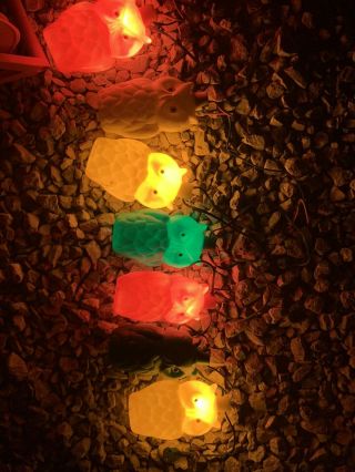 Fun Vintage Blow Mold Plastic Owl String Lights Patio Rv Camping Party