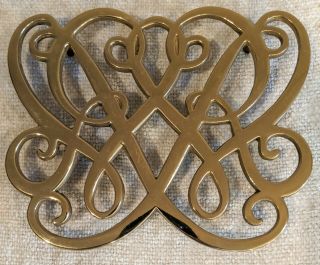 Vintage 1983 Colonial Williamsburg Foundation Brass Footed Trivet Cw 10 - 50 4211