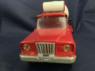 VINTAGE 1960 ' S METAL TONKA TOY RED JEEP TRUCK CEMENT MIXER 3