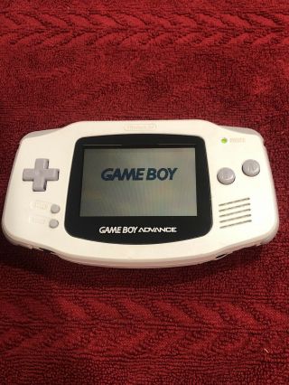 Vintage Arctic White Nintendo Gameboy Advance Gba Agb - 001 Great