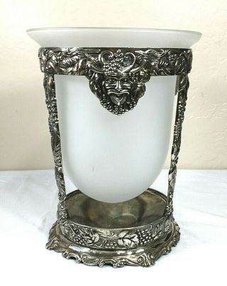 Vintage Godinger Silver Plate Bacchus Wine Cooler With Frosted Glass