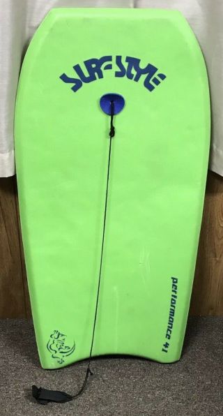 Vintage Surf Style Slick Lizard Performance 41” Neon Green Boogie Body Board