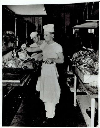 1944 Vintage Photo Ww2 Us Navy Cooking Turkeys At Armed Guard Center In Brooklyn
