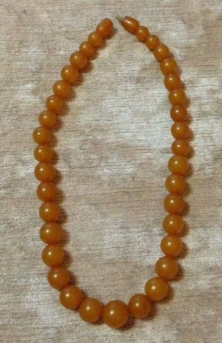 Vintage Ussr Natural Baltic Amber Butterscotch Necklace Beads 39 G