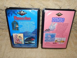 2 Vintage Walt Disney Beta Betamax Tapes Movies Dumbo Pinocchio 2