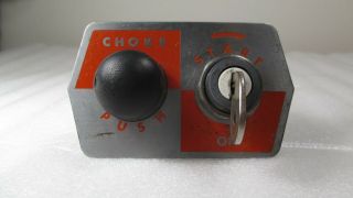 Vintage Choke & Ignition Switch W/ Faceplate Bezel W/ Key Boat Racing Marine Rod