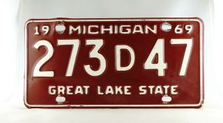 1969 Michigan Dealer License Plate - 273d47 -