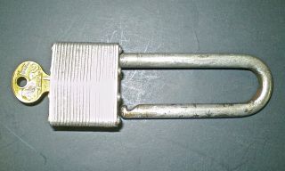 Vintage Master Lock 3 " Padlock No 1,  Brass Lion - Embossed Key Usa