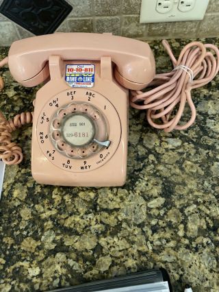 Vintage Pink Rotary Telephone Model 500 Bell System Western Electric Very