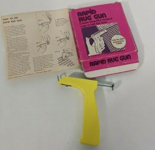 Vintage Rapid Rug Gun Complete Instructions Box Create Hooked Rugs Fast