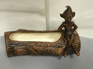 Vintage Ceramic Woodland Tiki Elf Pixie Planter Compton,  Ca 1960 Treasure Craft