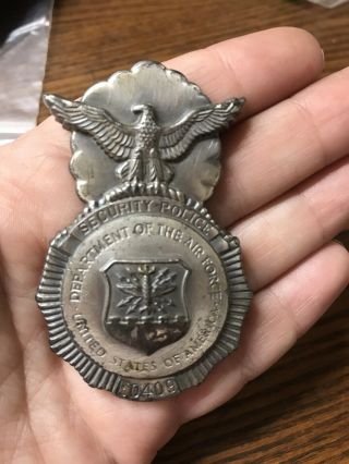 Obsolete Vintage Us Department Of The Air Force Security Police Badge