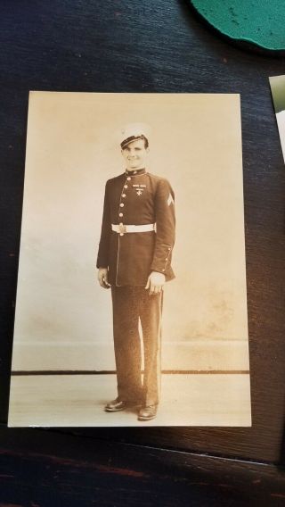 Vintage Wwii Era Photo Of Us Marine Corps Corporal