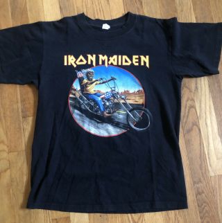 Vtg Iron Maiden Somewhere Back In Time Tour T Shirt 2008 Eddie Metal Easy Rider