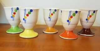 Vintage Egg Cups - Made In Japan - Colorful Set Of 5