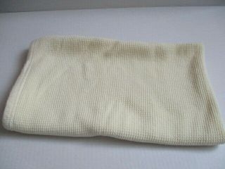 Vintage Carters Yellow Waffle Weave Thermal Baby Blanket Usa Made 100 Cotton