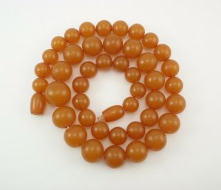 Vintage Ussr Natural Baltic Amber Butterscotch Necklace Beads 31.  8g/48cm