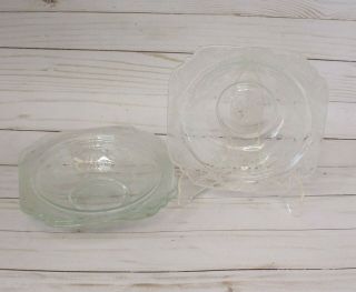 Federal Depression Glass Clear Madrid Rim Soup Bowl Wide Vintage 6 7/8 " (3)
