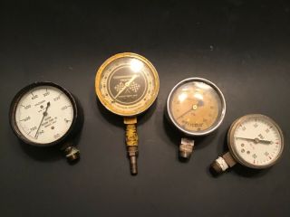 4 Vintage Pressure/vacuum Gauges Steampunk Decor -