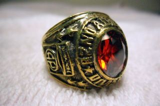 Vintage Ring 82ND AIRBORNE DIVISION RED Stone Vietnam War Era 2